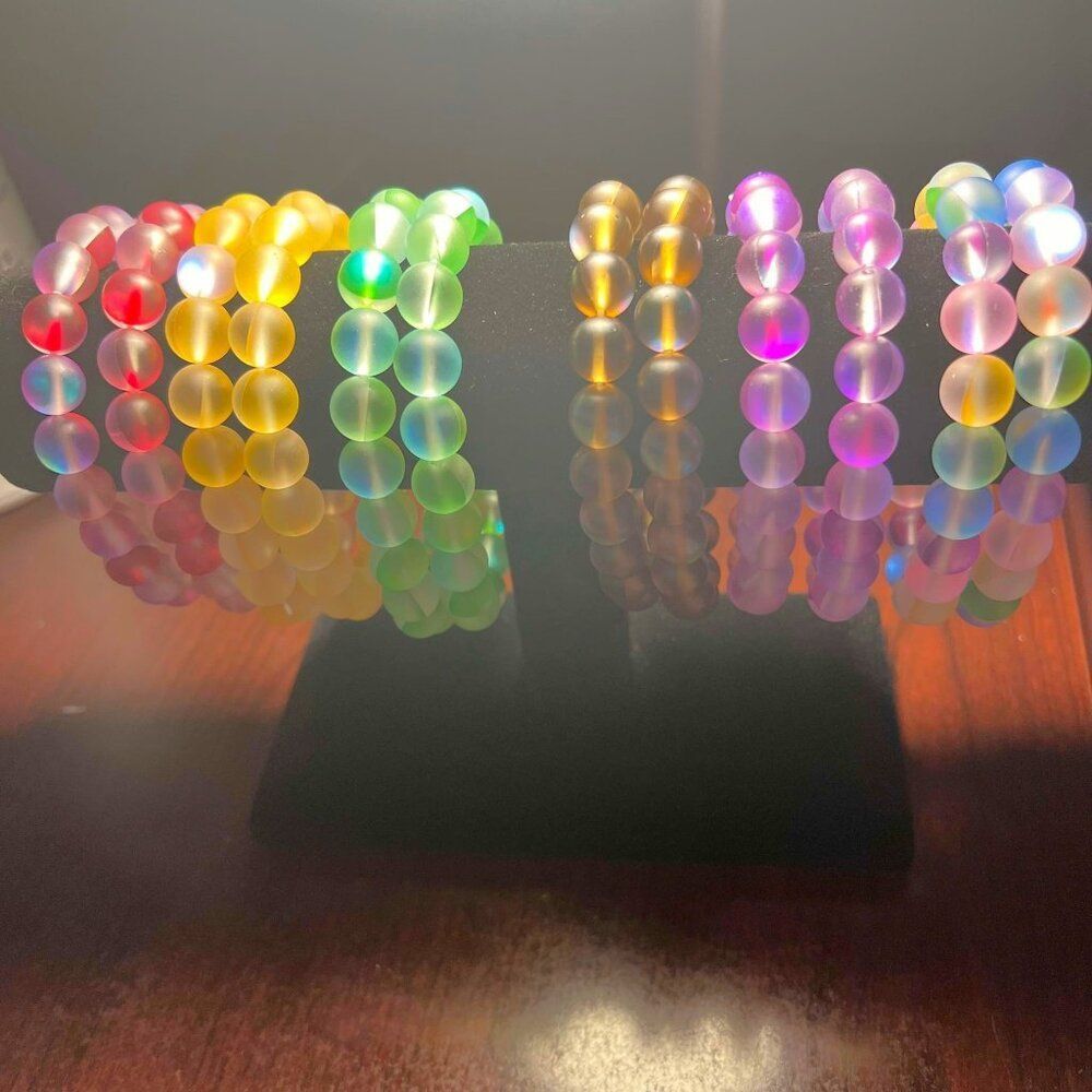 Iridescent Glass Bead Bracelets - Your Choice